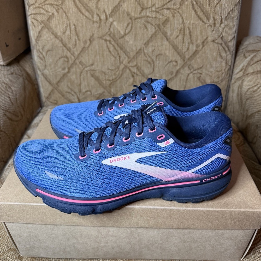 Brooks Ghost 15 Blue Peacoat Pink Women's Size 11B